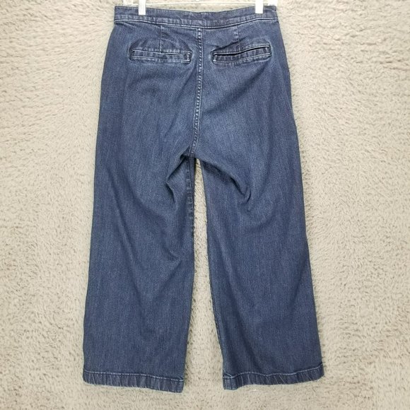J. Crew Jeans Womens 28 Rayner Dark Wash Stretch High Rise Wide Leg Cropped - Picture 9 of 14